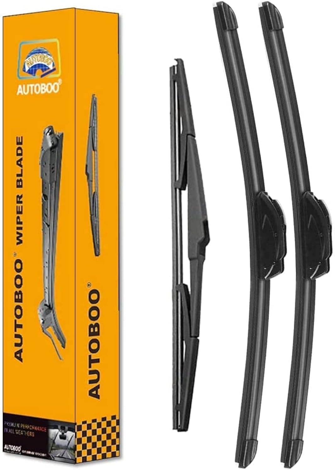 AUTOBOO 26"+20" Windshield Wipers with 14" Rear Wiper Blade Replacement for Chrysler Pacifica Voyager 2017 2018 2019 2020 2021 2022 2023 2024-Original Factory Quality (Pack of 3)