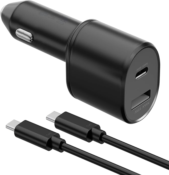 Samsung Super Fast Dual Car Charger (45W+15W) with Super Fast Charging Cable for Samsung Galaxy S26 S25 S24 S22 S21 S20 Ultra Plus Note 10+,Pixel,Note 20,PPS Car Charger