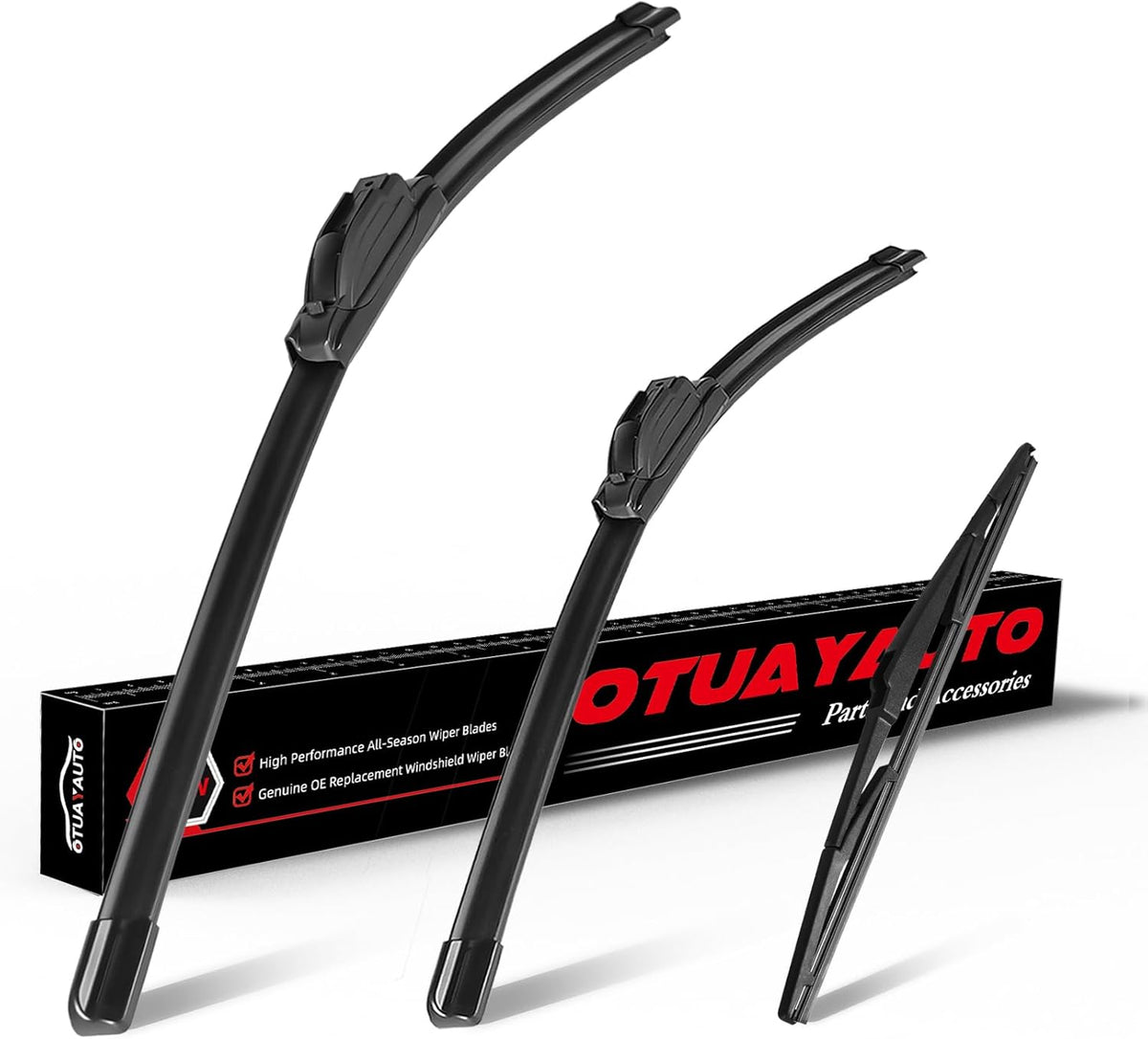 OTUAYAUTO Premium Windshield Wiper Blades - Replacement for Mazda CX-5 CX5 2013-2016 - Precision Fit, All-Weather Performance, Front and Rear Wiper Blades, J/U Hook - 24"+18"+14" (Pack of 3)