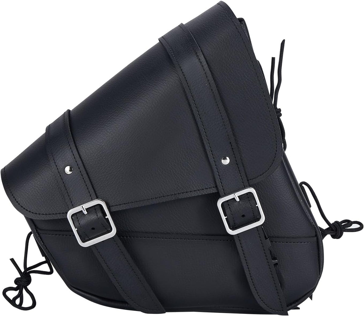 Gargoyle Bells Leather Solo Swing Arm Bag - Motorcycle Saddle Bags For Softails and Choppers - Right Side Bag (Black PVC)
