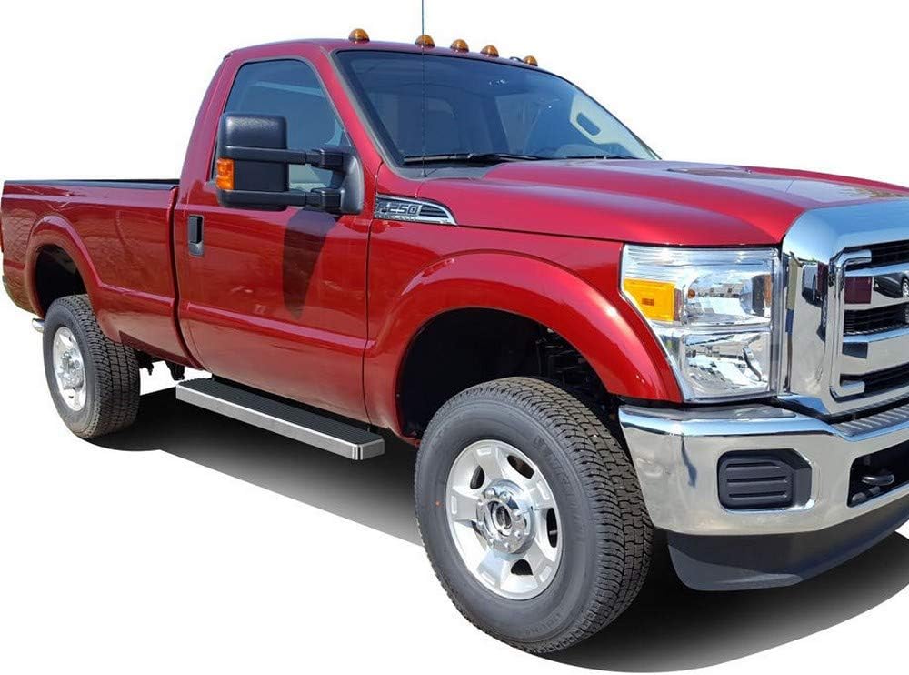 APS Running Boards (Nerf Bars Side Steps Step Bars) Compatible with Ford F250 F350 Super Duty 1999-2016 Regular Cab (Silver 5in 304 Stainless Steel)