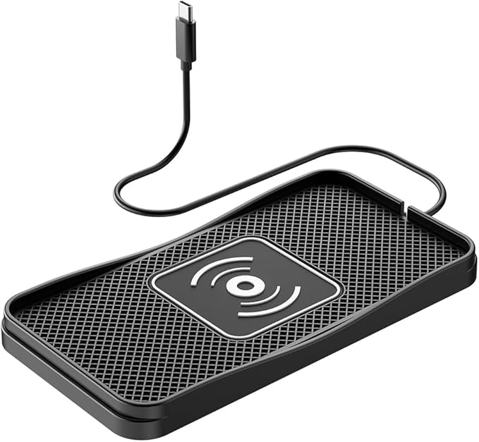 Wireless Car Charger Pad for Tesla Model S 2012-2016 2017-2021 2022-2026, Type-C/USB 20W Car Wireless Charger Non-Slip Phone Charging Pad Car Accessories,A 30cm Cable Type-C Plug
