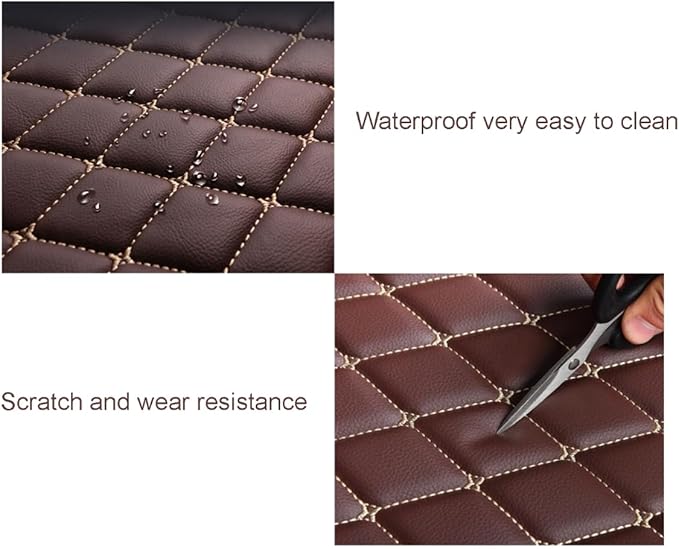 Custom Personalized Floor Mats for Cars，Luxury Full Coverage All Weather Car Floor Mats，Anti-Slip Leather Car Mat Set ，Custom Floor Mats for 99% of Cars, Trucks & SUVs (All Black Gold)