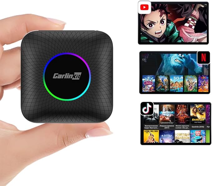 Wireless CarPlay Adapter CarlinKit 3 in 1 Ai Box Only for Wired CarPlay Touch Screen Cars, Support Android 13.0 System Wireless CarPlay Android Auto YouTube Netflix GPS+Glonass - CPC200-Tbox LED