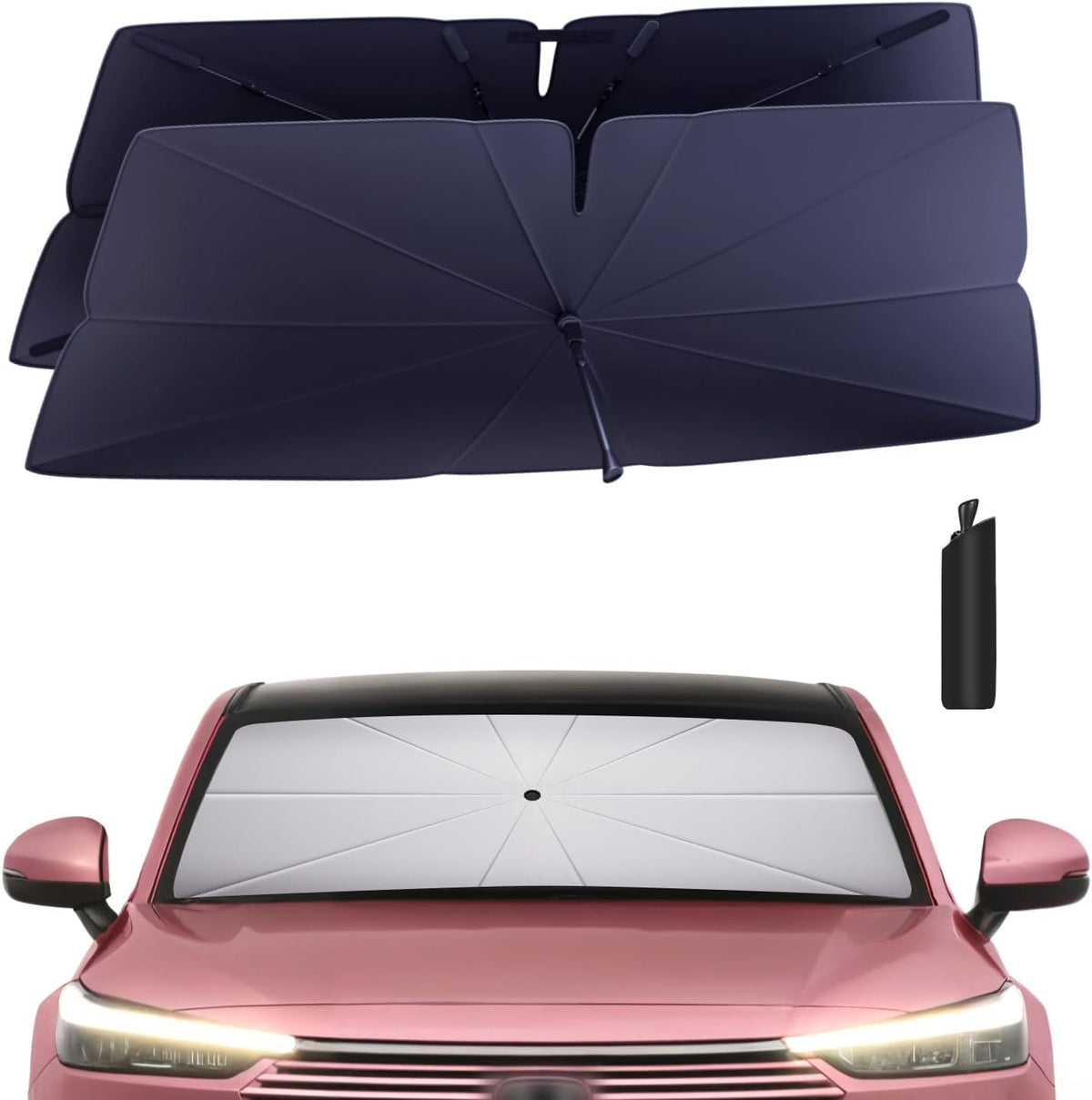 Windshield Sun Shade Umbrella: for Honda HR-V-2023-2024 2025 - Front Custom HR-V Sport Car Window Shades - Double Thickened Foldable HRV Sunshades Block UV Keep Cool