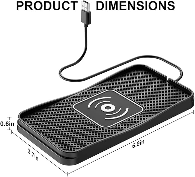 Wireless Car Charger Pad for Ford F-150 Lightning 2022-2025, Type-C/USB 20W Car Wireless Charger Non-Slip Phone Charging Pad Car Accessories,B 30cm Cable USB Plug