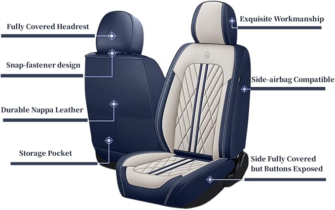 Premium Nappa Leatherette Car Seat Cover Set Custom Fit for Honda CR-V CRV 2000-2023 2024 2025 2026 Water-Proof Breathable Faux Leather Seat Cushion Protectors (Full Set 5 Seats,Red Line)
