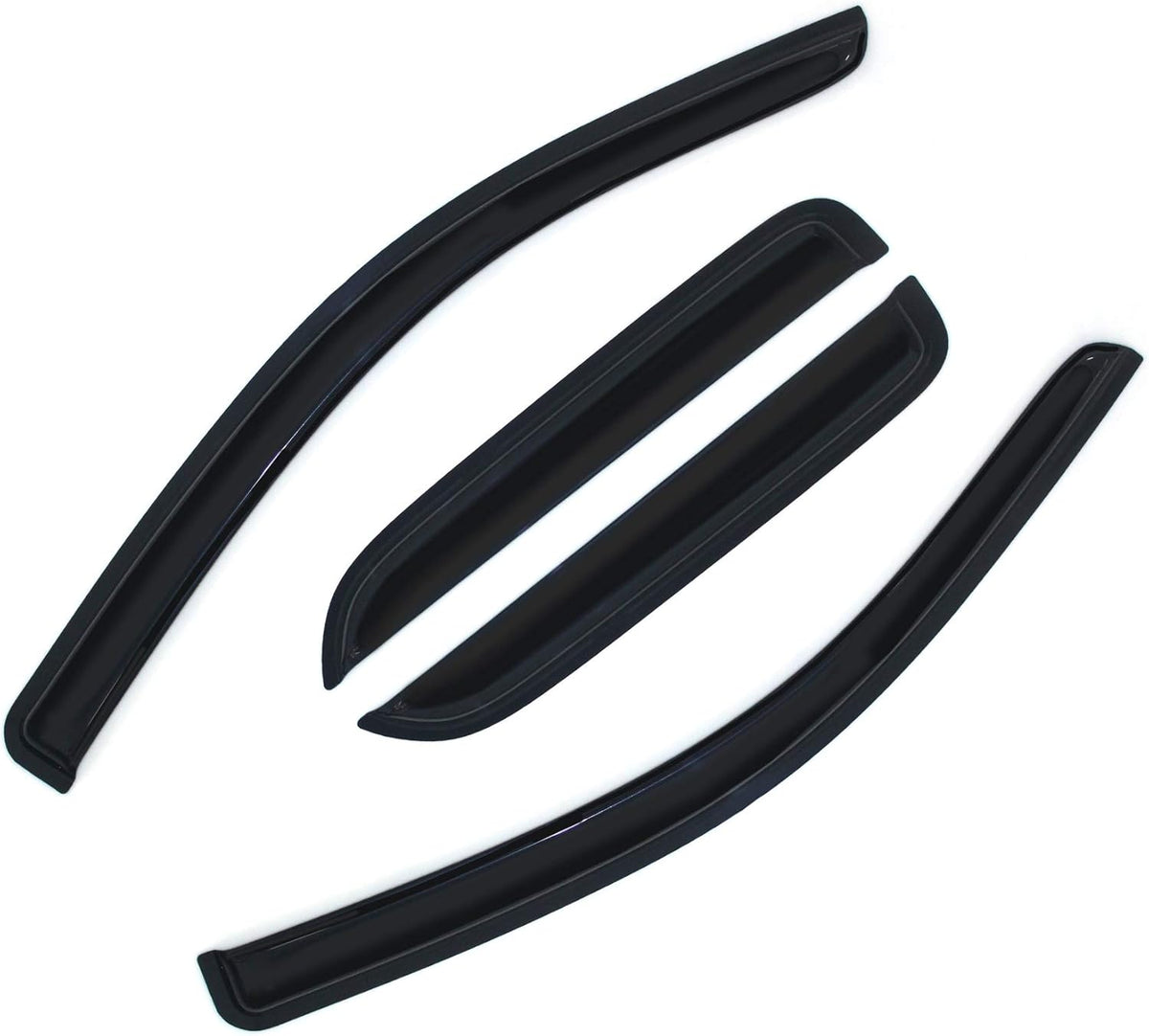 Smoke Sun/Rain Guards Window Visor Compatible with 2014-2018 Chevy Silverado/GMC Sierra Double Cab Wind Deflector 4pcs 94528