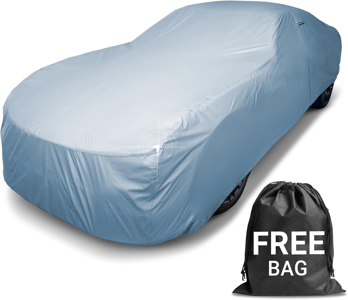 iCarCover Premium Car Cover for 1972-1976 Chevy Impala 2-Door, 4-Door Heavy Duty Waterproof All-Weather Automobiles Custom Fit Indoor Outdoor UV Snow Protection Covers with Straps and Bag
