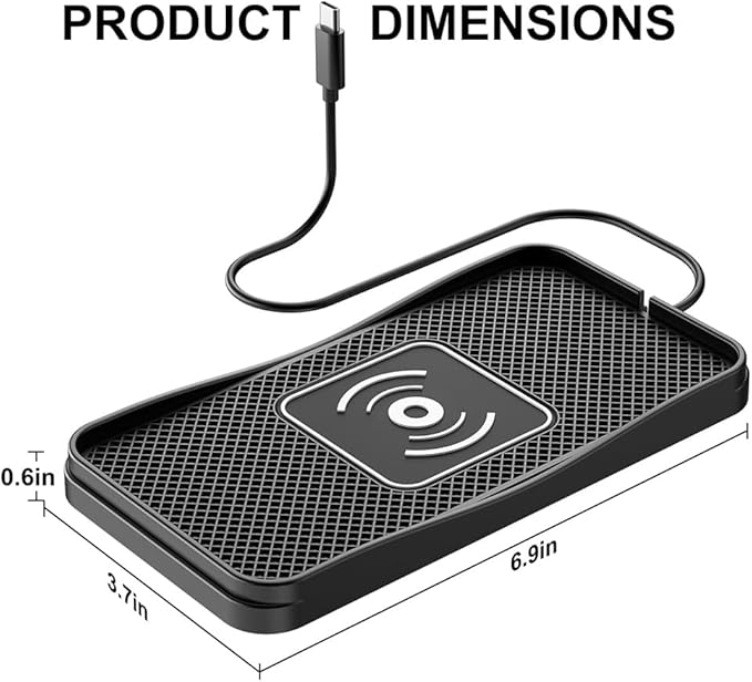Wireless Car Charger Pad for Kia K5 2021-2026, Type-C/USB 20W Car Wireless Charger Non-Slip Phone Charging Pad Car Accessories,A 30cm Cable Type-C Plug