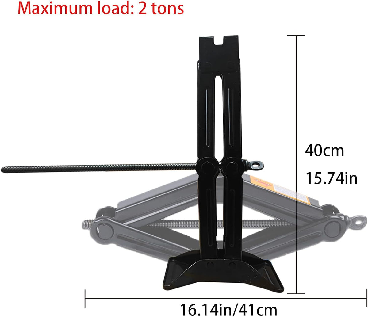 Scissor Car Jack, Scissor Jack with a Maximum Capacity of 2.0 Tons, Heavy Lifting Jack, Used for/SUV/MPV tire Repair and Replacement Tools, with Crank Handle (Hand Crank-2.0 tons)