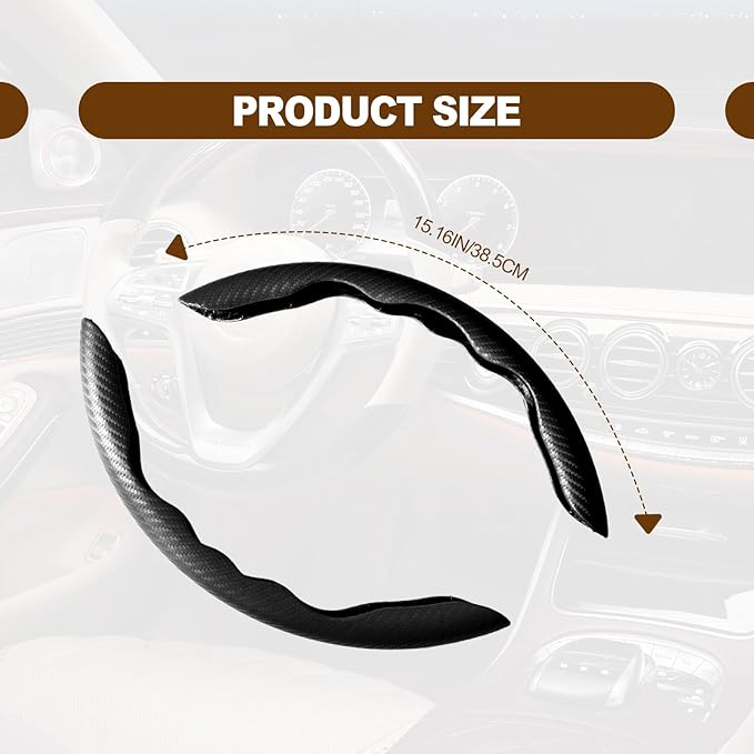 Car Interior Accessories Butterfly Steering Wheel Cover Car Carbon Fiber Anti-Skid Steering Wheel Cover (Black)