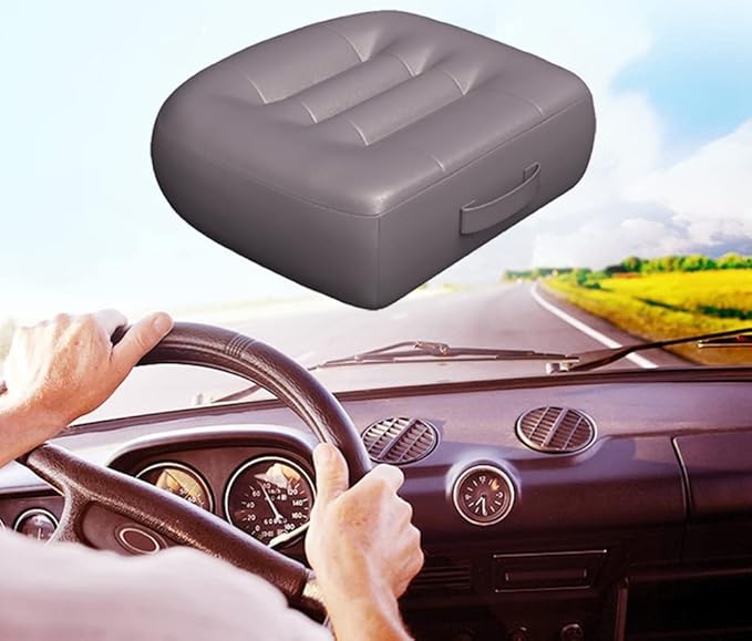 seat Cushions for Office Chairs/with Carry Handle Adult Booster Seat Cushion Imitation PU Breathable Fabric Effectively Increase The Field of View by 12cm/4.7in/Extra Thick Large Seat Cushion/Brown
