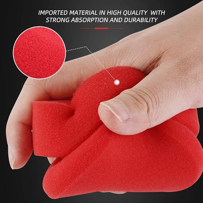 SPTA Tire Shine Applicator, 6Pcs Foam Applicator Pads, Round Shape Side Pressing Hand Polishing Sponge Pads Kit Tire Shine Applicator Pad Tire Dressing Applicator Pad for Applying Tire Shine