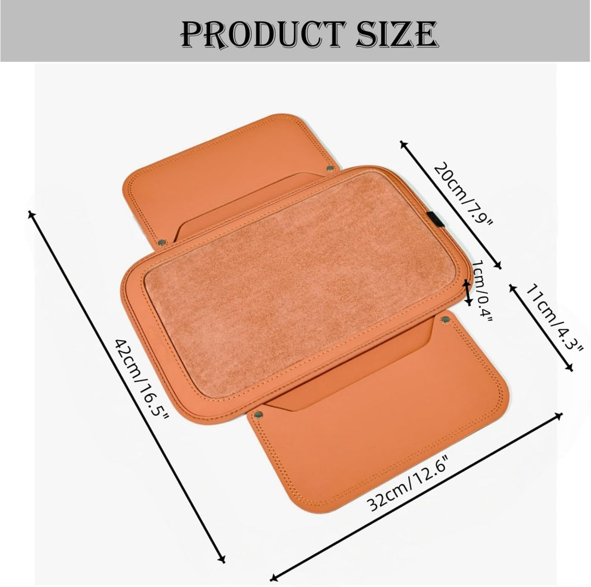Arm Rest Cover for Car with 2 Storage Bags, Central Console Cover Armrest Pad, Suede Leather, Auto Interior Accessories for Most Vehicles, All-Season Comfort, Brown