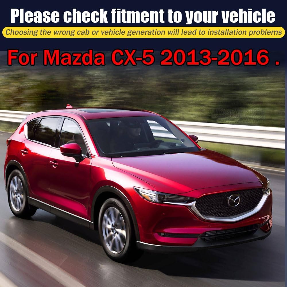 Rain Guards for Mazda CX-5 2013-2016, Tape-on Side Window Deflectors for Mazda CX-5, Window Visors for Mazda Cars, for Mazda Car Accessories 4 Rain Guards ＆ 2 Car Coasters