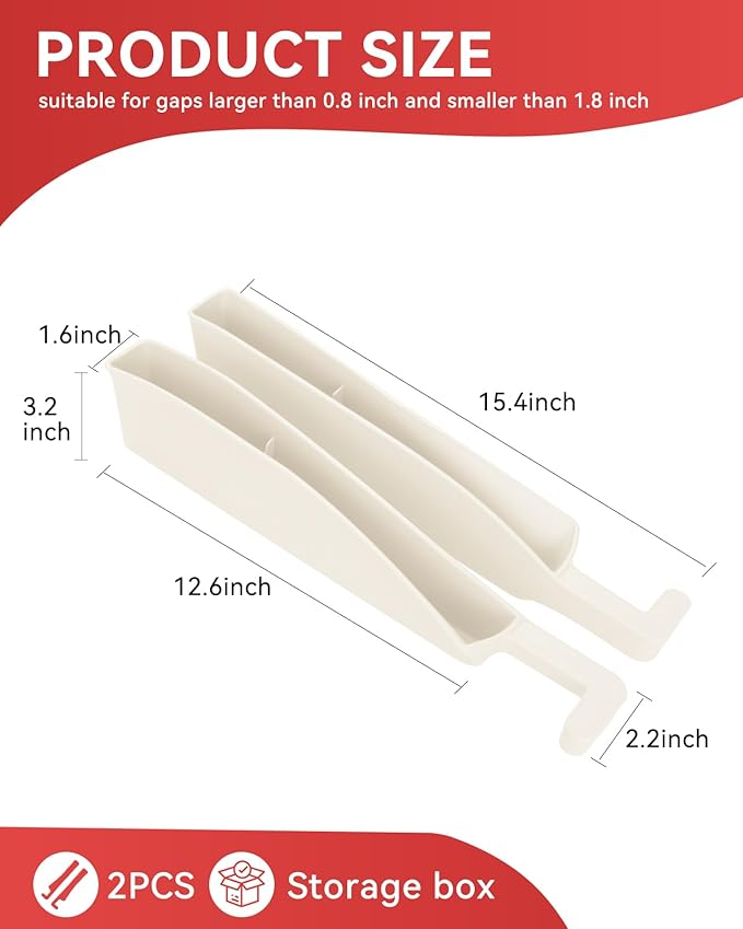 Car Seat Gap Filler, Seat Gap Organizer with Phone Holder, Car Seat Accessories, Car Organizer Fit SUV Truck-2PCS White