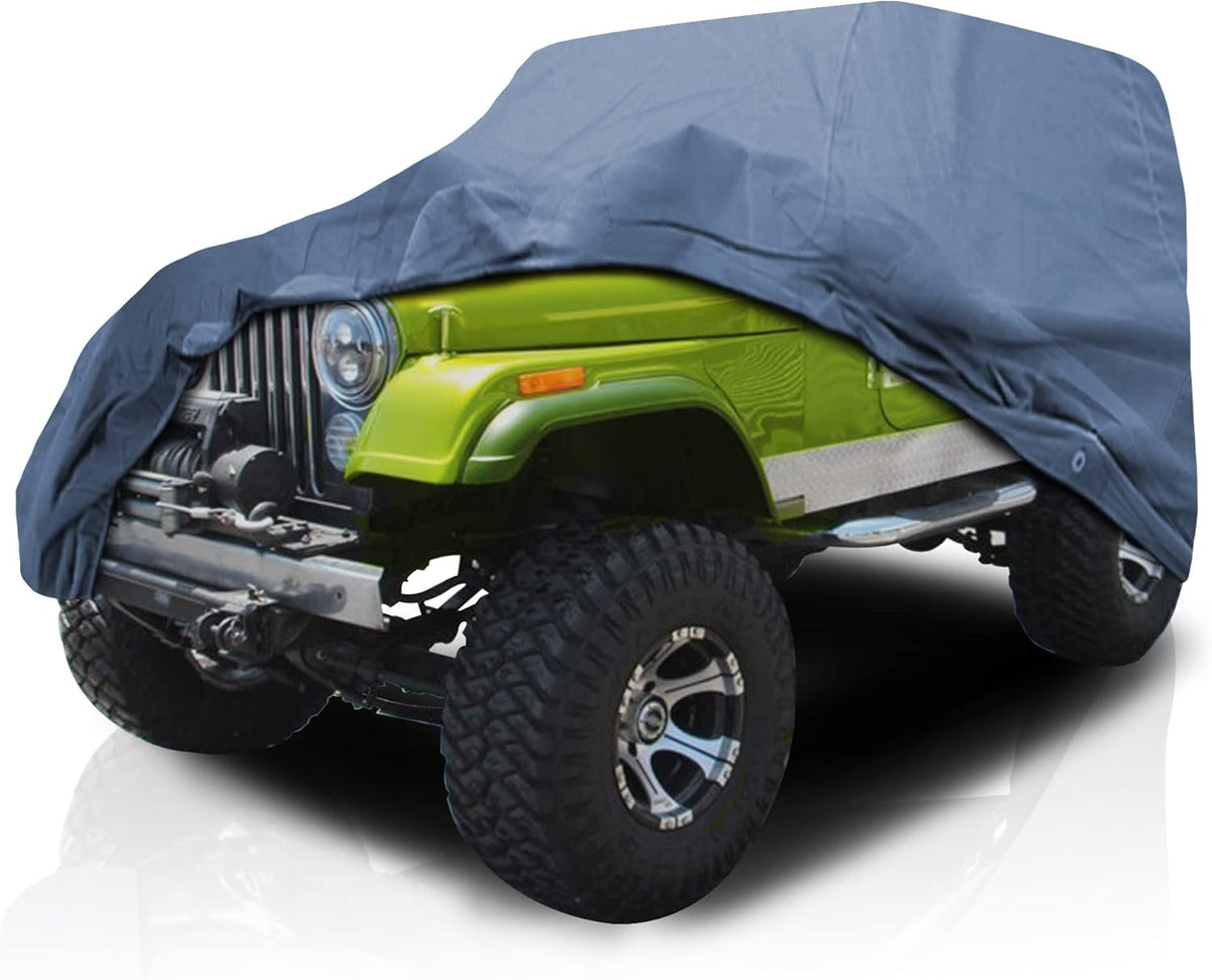 USCarCover Supreme All Weather Protection, Breathable Car Cover for Jeep CJ5 1955-1983 SUV 2-Door Upgraded Fabric Pollution, Dust, Sun, Snow, Rain