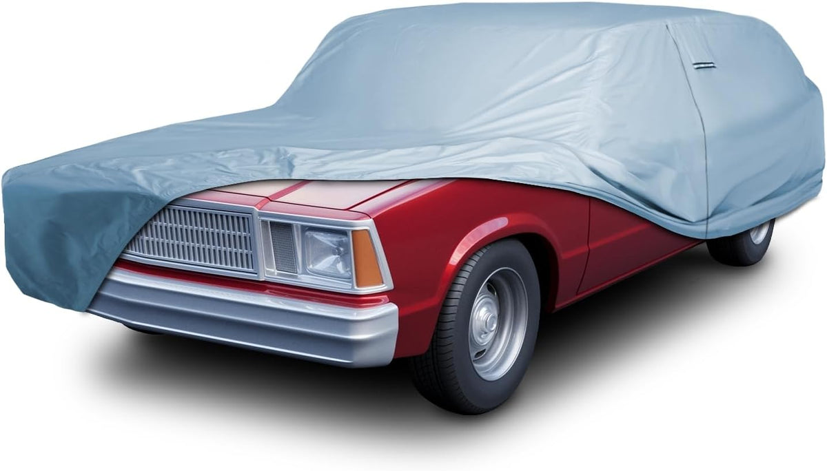 iCarCover Premium Car Cover for 1978-1983 Chevy Malibu Wagon Heavy Duty Waterproof All-Weather Automobiles Custom Fit Indoor Outdoor UV Snow Protection Covers with Straps and Bag