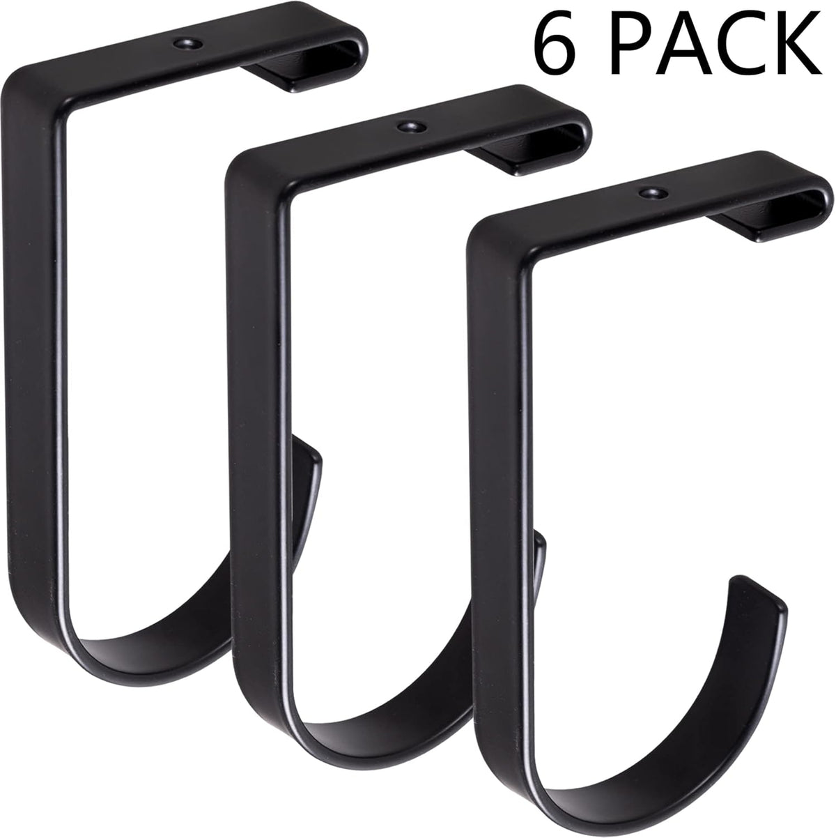 6-Pack Storage Hook for Garage Ceiling Rack & Wall Shelves, Alloy Steel, 70lbs Capacity, Black