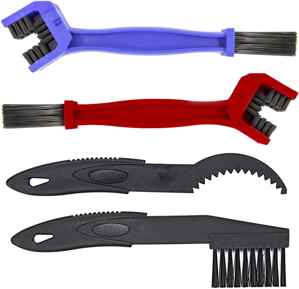 MMOBIEL Motorcycle Chain Cleaning Brush Kit Cleaner for Motorcycle, Bicycle and Mountain Bike – 4 Pcs Cleaning Brush Tool - Bike Cleaning Tool – Bicycle Chain Cleaner