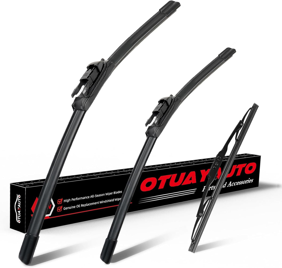 OTUAYAUTO Premium Windshield Wiper Blades - Replacement for Chevrolet Traverse 2012-2017 - Precision Fit, All-Weather Performance, Front and Rear Wiper Blades, Pinch Tab - 24"+21"+13" (Pack of 3)