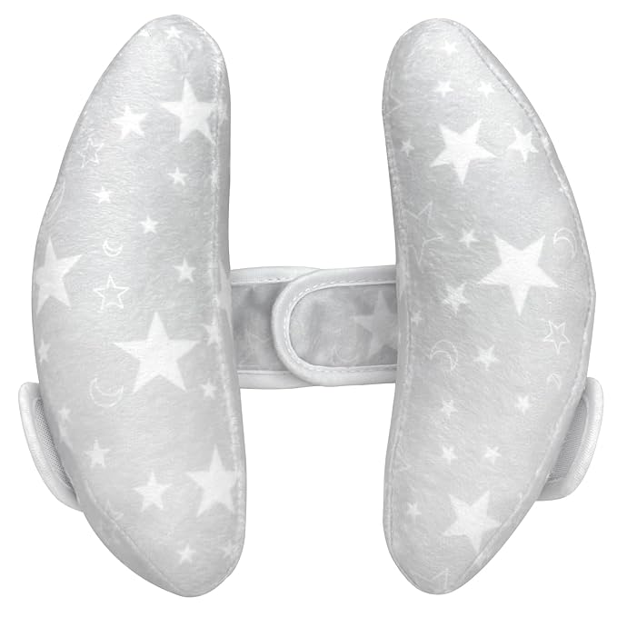 Infant Travel Pillow, Adjustable Baby Head Neck Support Cushion for Car Seat and Stroller - Comfortable and Lightweight Baby Travel Pillow, with Moon and Star Pattern
