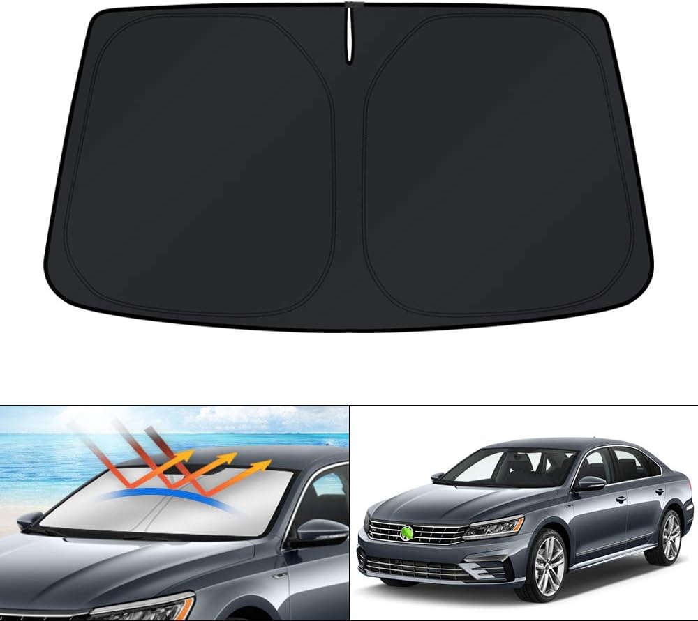 KUST Windshield Sun Shade for 2012-2022 Volkswagen VW Passat Accessories Sunshade Sun Visor Protector Foldable Blocks UV Rays Keep Your Car Cooler