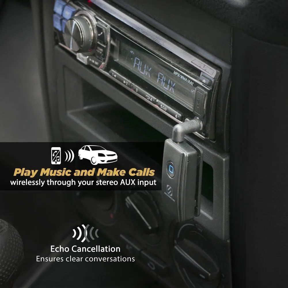 Scosche BTR3-SP BTFREQ Universal Bluetooth Wireless Audio Streaming and Handsfree Calling Receiver, Connect to Earbuds, Headphones, Car Stereo, Black