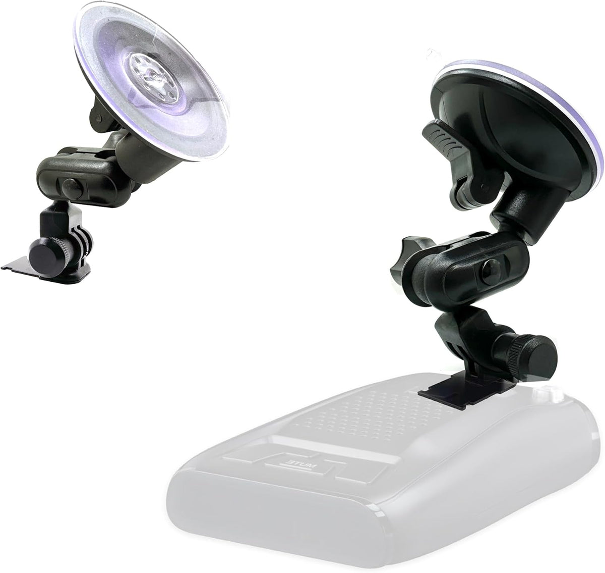 Ehnanced Dual Ball Joint Adjust Suction Cup Bracket Compatible forfor Escort MAX MAX2 2 or version 1 Max360 Radar Detector w/Slide in Metal Plate Connection (Not compatible with other Models)