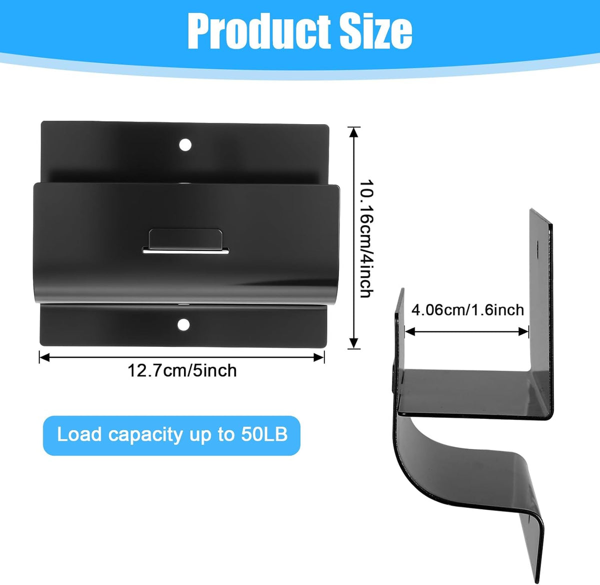 Heavy Duty Ladder Hooks for Garage Wall 4 Pack Black Ladder Hanger Garage Wall Hooks for Ladder, Wheelbarrow, and Tools
