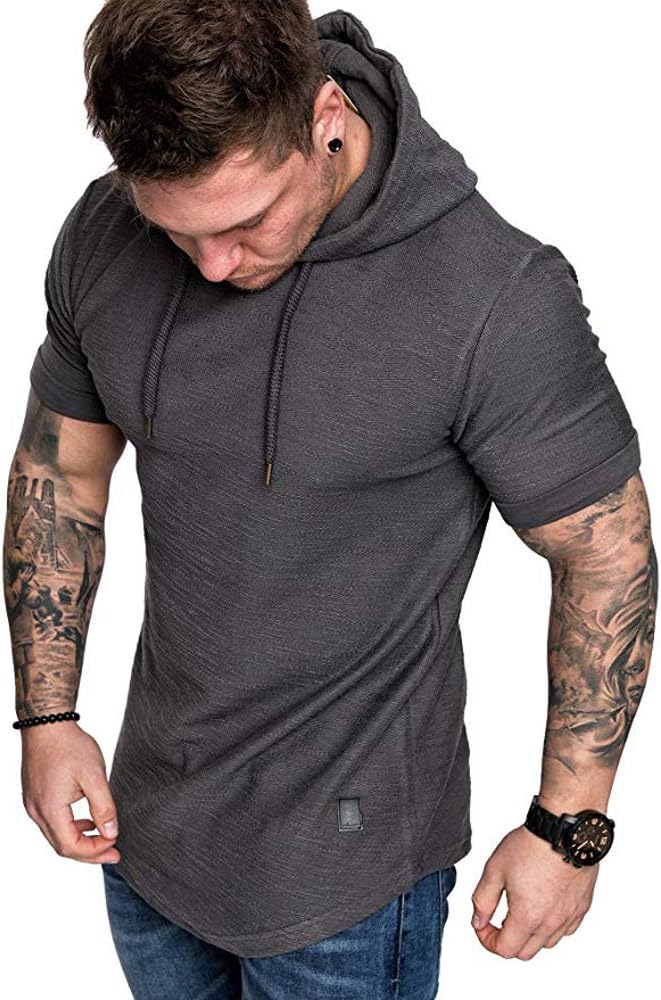 Lexiart Mens Fashion Athletic Hoodies Sport Sweatshirt Solid Color Fleece Pullover