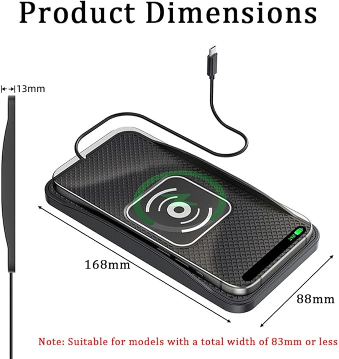 Wireless Car Charger Pad for Chevrolet Blazer Captiva Equinox Suburban/Bolt EUV 2000-2026, Type-C/USB 20W Car Wireless Charger Non-Slip Phone Charging Pad Car Accessories