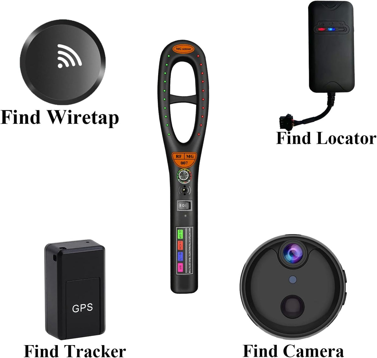 Camera Detectors, Listening Device Scanner Comprehensive Detection for Cameras, Magnetic & Bug Devices for Car, Hotel, Meeting, Travel