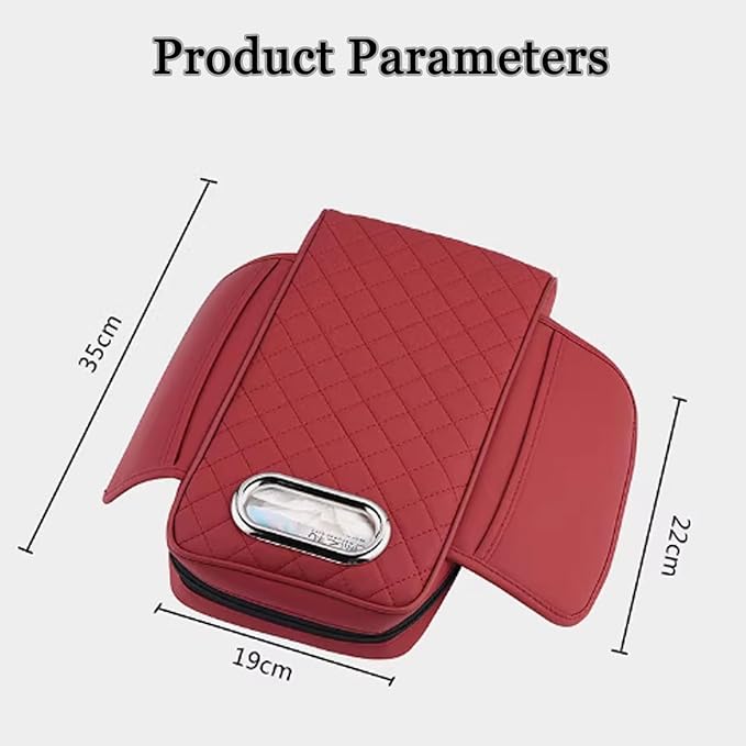 Car Center Console Cover for Lexus RX SUV RX 300 /RX 350 /RX 350L /RX 350 L F/RX 450h /RX 450hL, Leather Car Arm Rest Cover, Car Armrest Cushion with 2 Storage Bags Car Center Console Armrest Pad