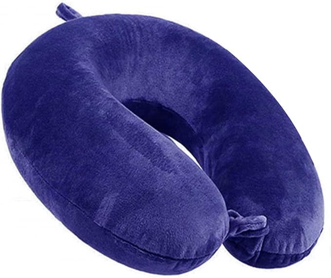 Travel Pillow - Memory Foam Neck Pillow Support Pillow,Luxury Compact & Lightweight Quick Pack for Camping,Sleeping Rest Cushion (Navy Blue)