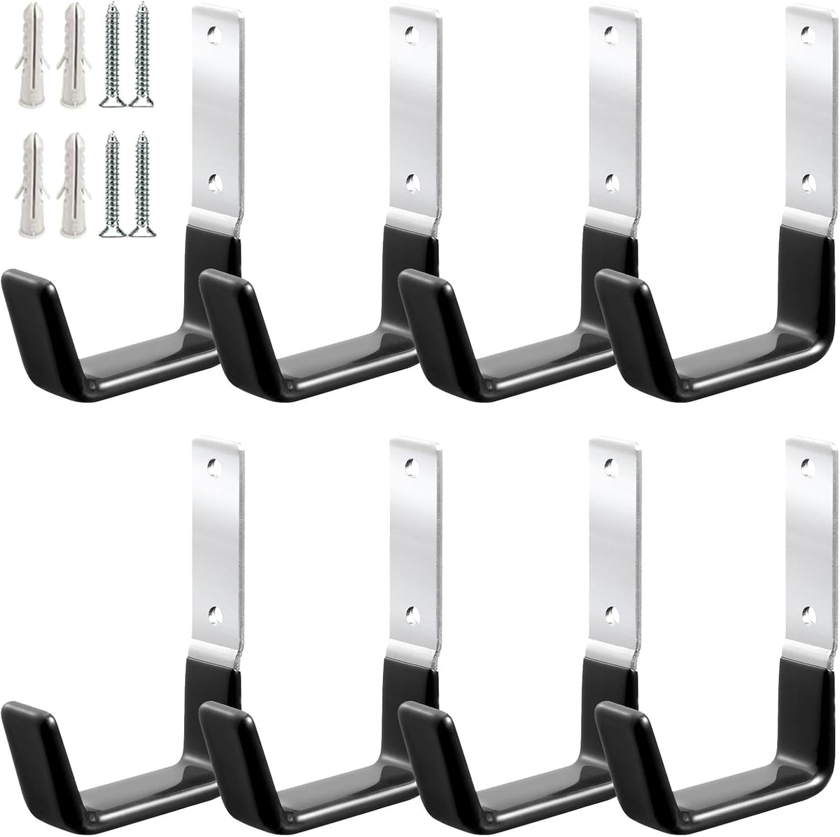 Heavy Duty Steel Garage Hooks,Garage Storage Utility Hooks,Anti-Slip Hanger, Tool Organizer,Steel Wall Mount Organizer, Garden Hose Hanger (Small-8PC)