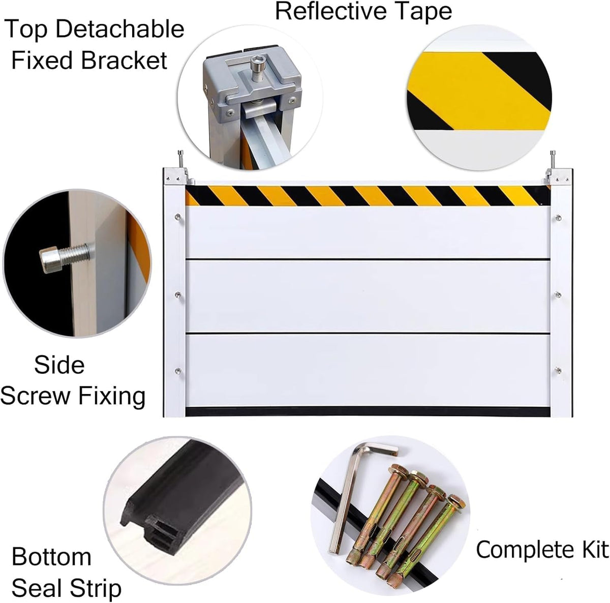 Reusable Heavy Duty Aluminum Flood Barriers for Home Exterior, Flood Protection Barriers Water Barrier Door Quick Detachable Garage Doors Detachable Mobile Rain Water Baffle ( H 31.5 inch L 10FT)