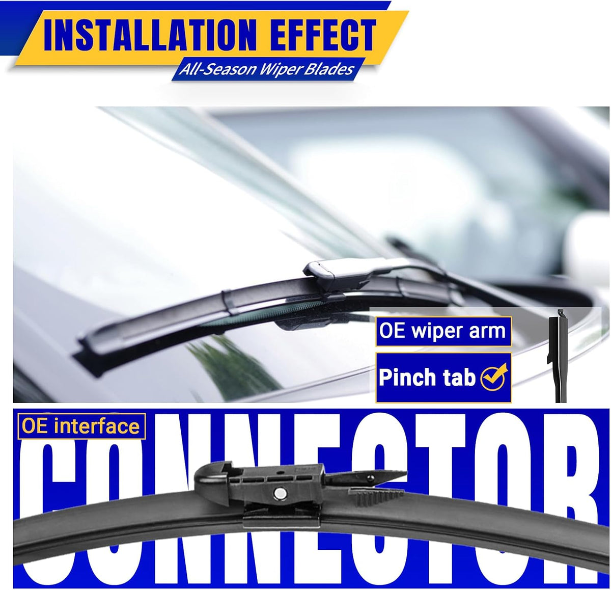 3 wipers Replacement for 2013-2016 GMC Acadia, Windshield Wiper Blades Original Equipment Replacement - 24"/21"/11" (Set of 3) Pinch Tap