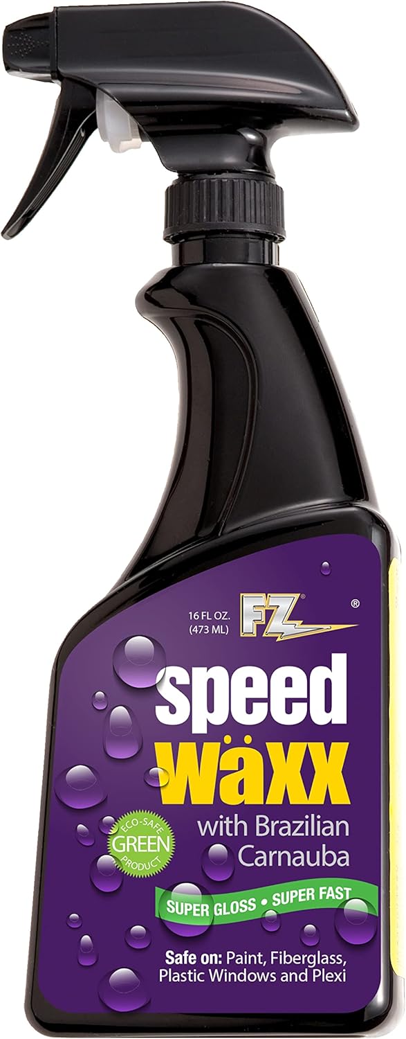 FZ Speed Waxx - Car Cleaning Supplies, Car Wax Spray with Brazilian Carnauba Wax, Quick Detailer, Water Spot Remover for Trucks, RVs, Boats, and More - 16 oz Banana Scented