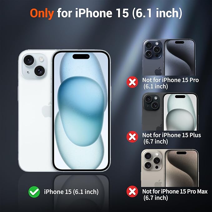 SUPFINE Magnetic for iPhone 15 Case (Compatible with MagSafe) (Military Grade Drop Protection) Slim Translucent Matte Shockproof with Anti-Fingerprint Phone Case, Forest Green
