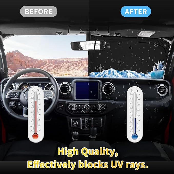 Sun Shade Sunshade for Toyota Tundra 2022-2024 2025 2026 Windshield Cover, 4-Layer Front Window Shade Custom fit Tundra Limited SR5 TRD Pro Pickup Sun Visor 240T Shade Blocks UV Car Accessories