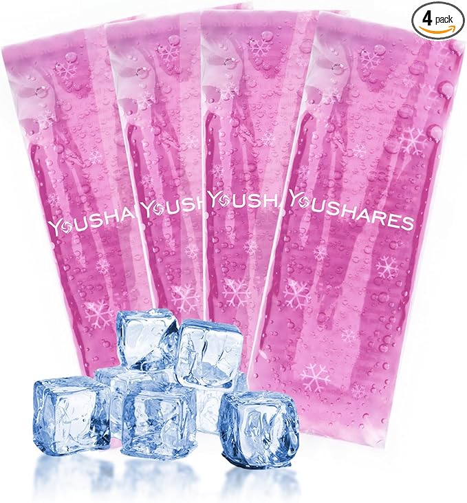 YOUSHARES TSA Approved Ice Packs for Insulin Cooler Travel Case - Travel Ice Packs for Medications, Reusable Small Freezer Packs for Insulin Travel Case (4 Pcs, Purple)