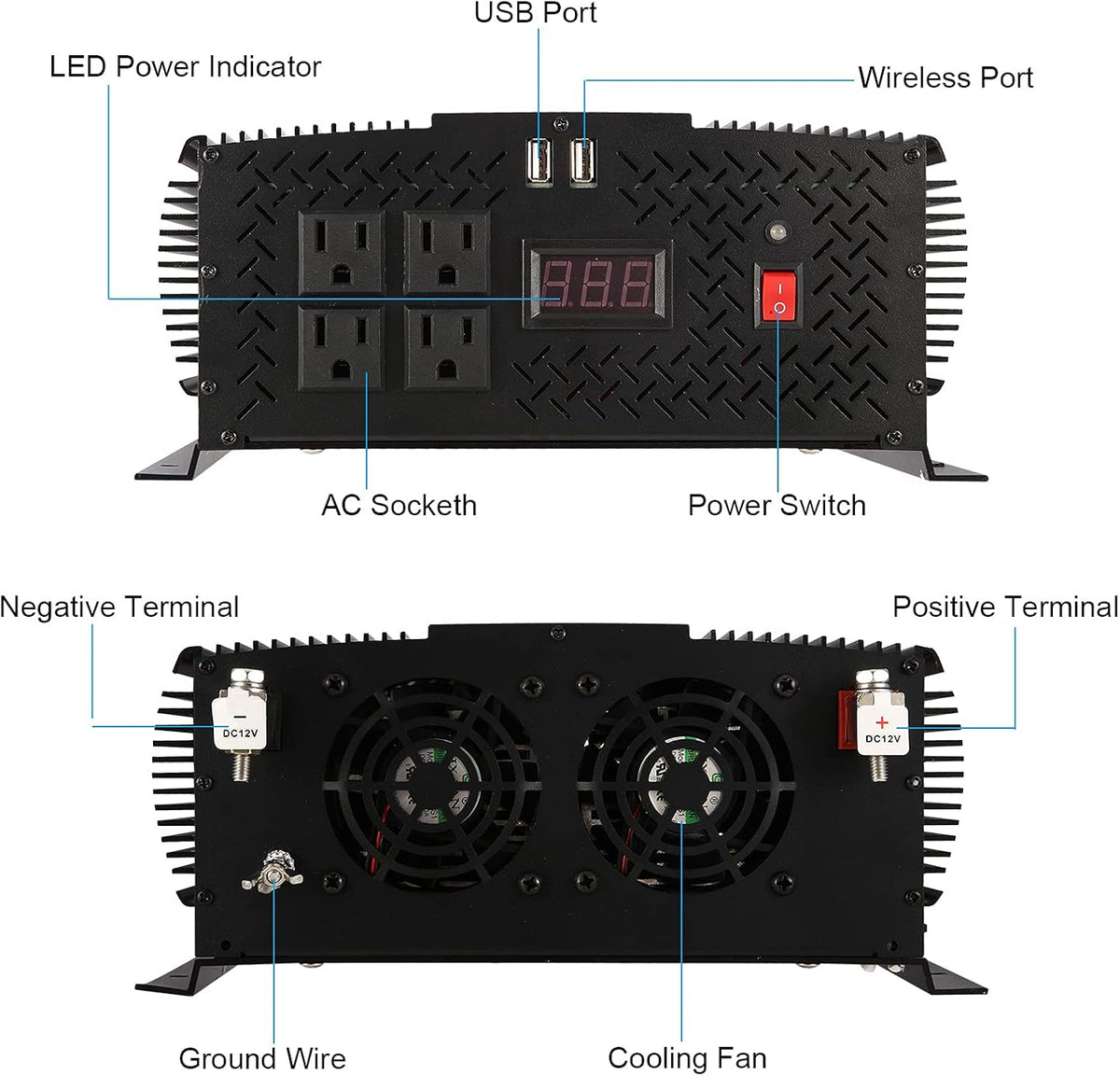 5500 Watt Inverter 5500W Inverter 12V to 110V/120V Power Inverter Truck RV Solar Power Inverter 5000 watt Inverter 12V to 110V Converter with LCD Display