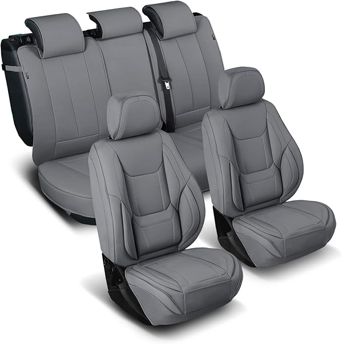 Coverland Custom Fit Car Seat Covers for SUV Compatible with [2023-2026 RX 350h, 2024-2026 Lincoln Nautilus] Premium Waterproof Non-Slip Interior Seat Protector [Full Set Dark Gray - Size Chart X69]
