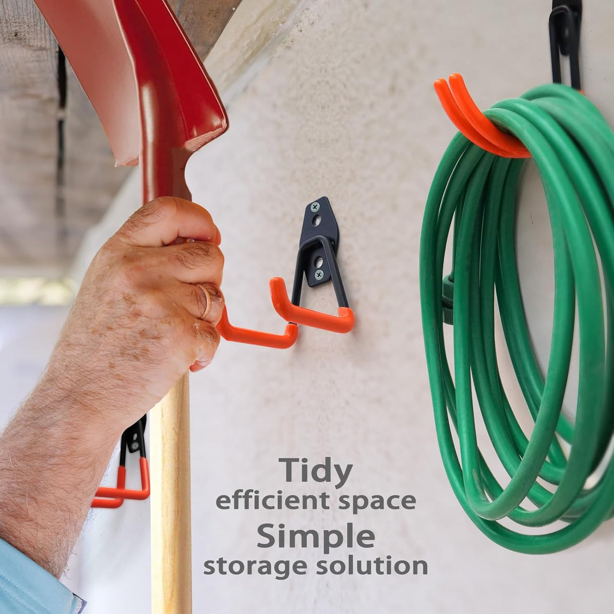 16 Pack Garage Hooks with Anti-Slip Coating Heavy Duty Wall Mount Hooks for Garage Storage and Hanging Hoses Bike Garden Tools Ropes etc
