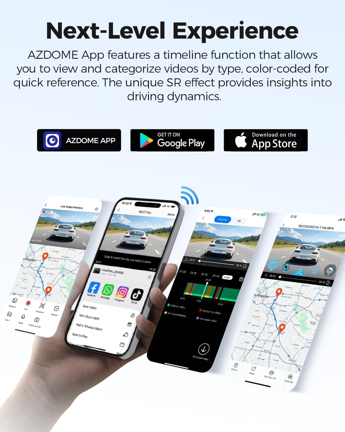 AZDOME PG17 Pro Mirror Dash Cam Front and Rear with IMX678, STARVIS 2 Rear View Mirror Camera with 5.8GHz WiFi, 4K+2.5K Dashcam, OTA Upgrade, Timeline Playback, Dual HDR, Voice Control, 128GB Card