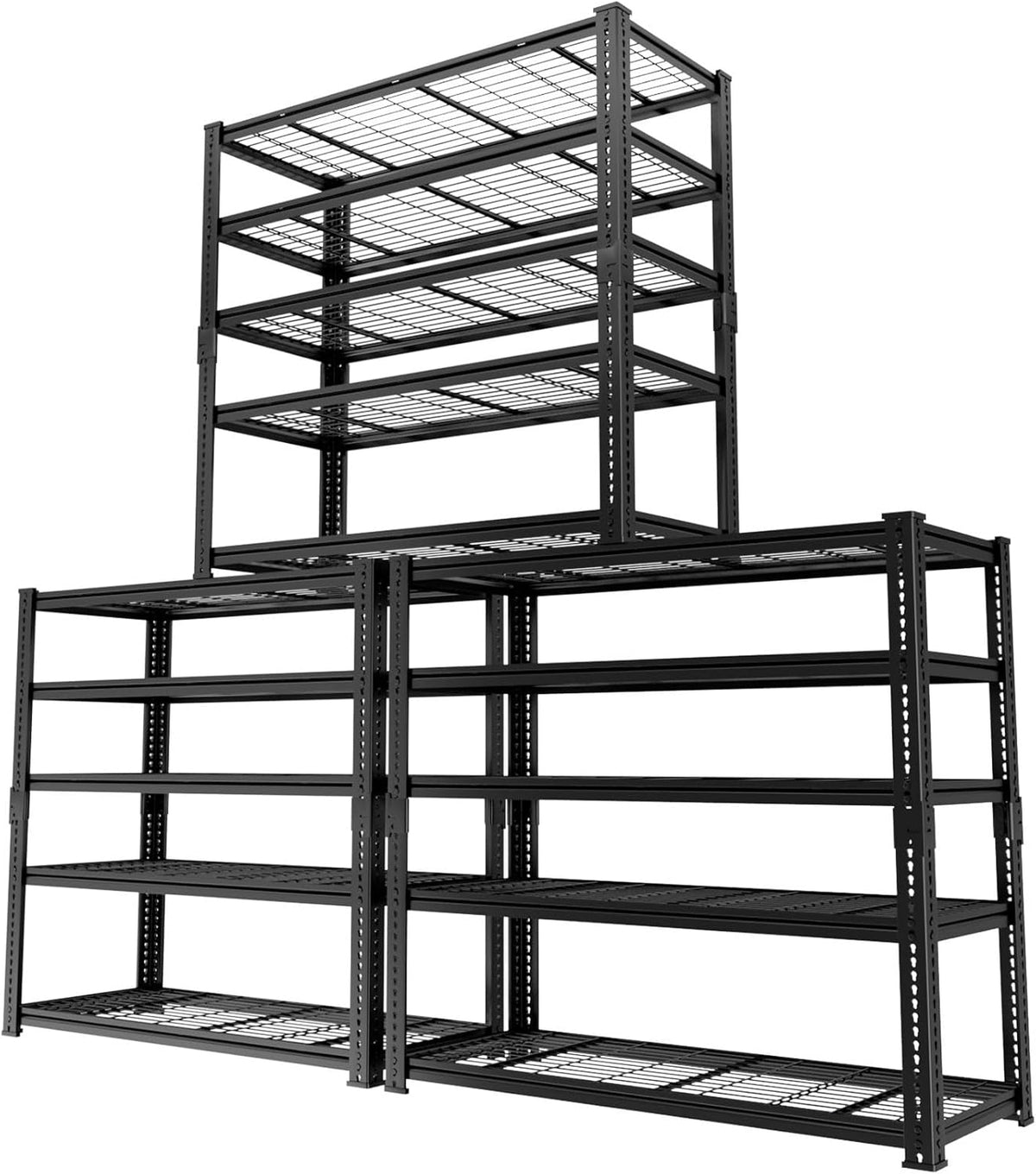 Storage Shelves, Garage Shelving Heavy Duty 3300 LBS Capacity, 60" L x 24" W x 78" H Adjustable Metal Shelving Organizer Wire Rack, 5 Tier Utility Shelf Unit for Pantry Closet Warehouse Organization