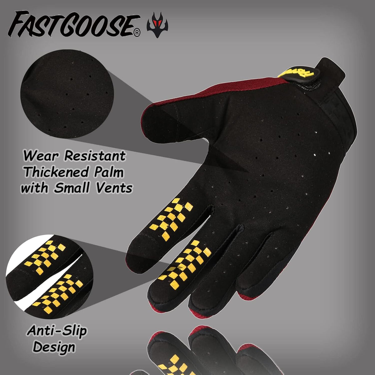 Dirt Bike Motorcycle Gloves - Motocross, Motorbike & ATV Off Road Racing Sports Cycling Gloves