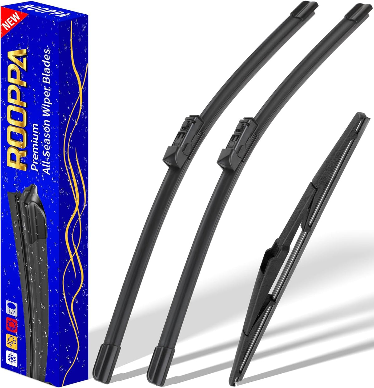 3 wipers Replacement for 2017-2022 2023 Mazda CX-5 2017-2022 2023 Mazda CX-9, Windshield Wiper Blades Original Equipment Replacement - 24"/18"/14" (Set of 3)
